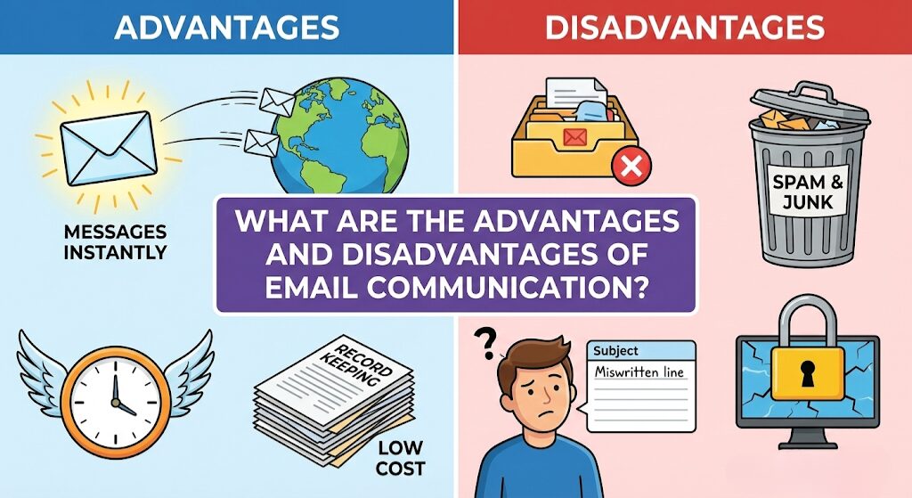Professional using email communication on multiple devices